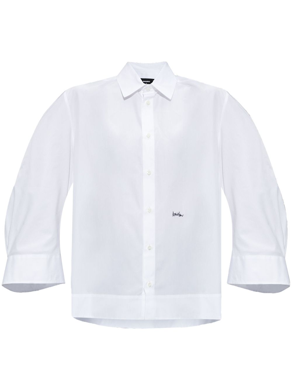 Logo-detail oversize shirt - White
