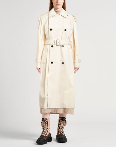Woman Overcoat & Trench Coat Ivory Size 4 Cotton