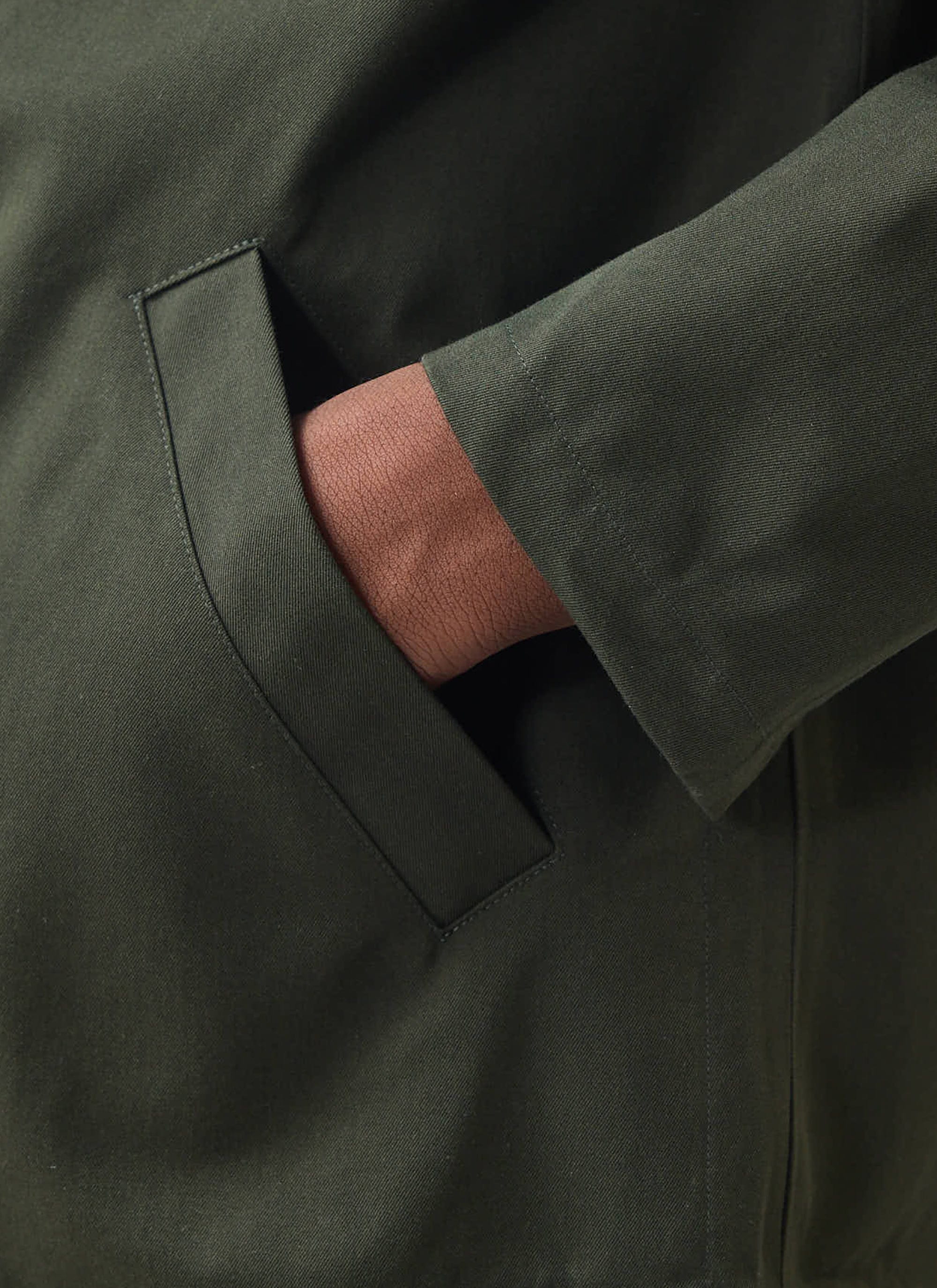 Men's Greyson Long Trench Coat Waterproof Dark Green with Green