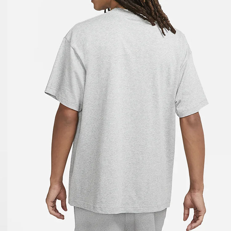 Solo Swoosh Small Label Logo Solid Color Sports Round Neck Short Sleeve Gray