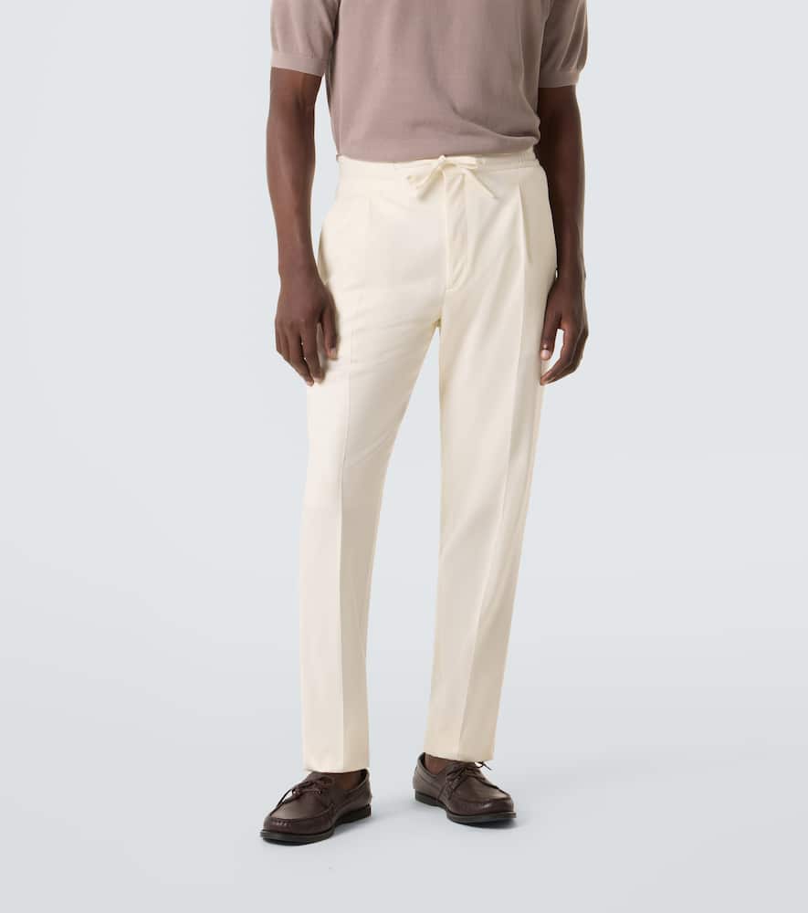 Virgin wool tapered pants