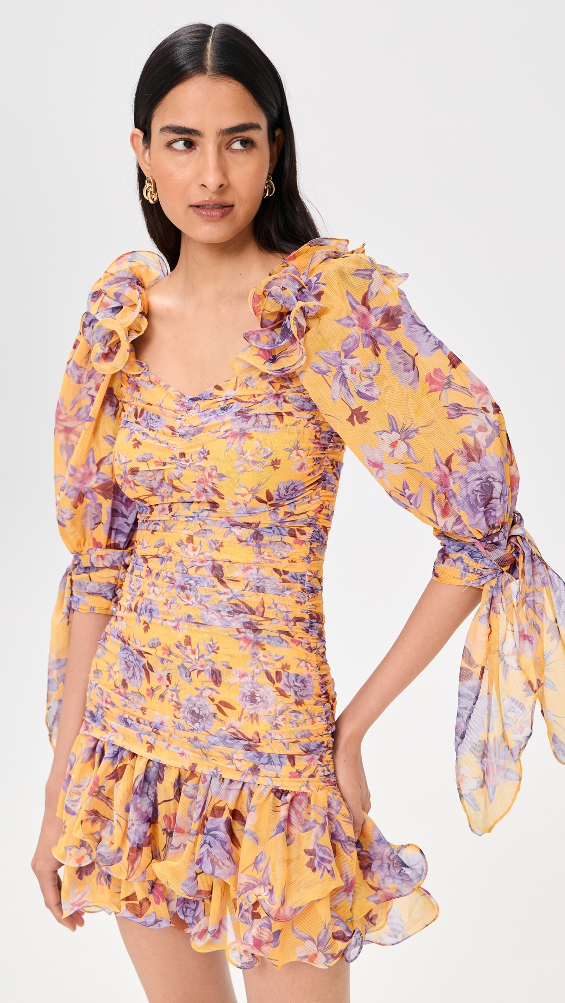 Peony Mini Dress Yellow