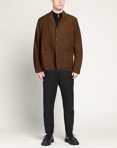 Man Blazer Brown Size L Cotton, Modal, Elastane