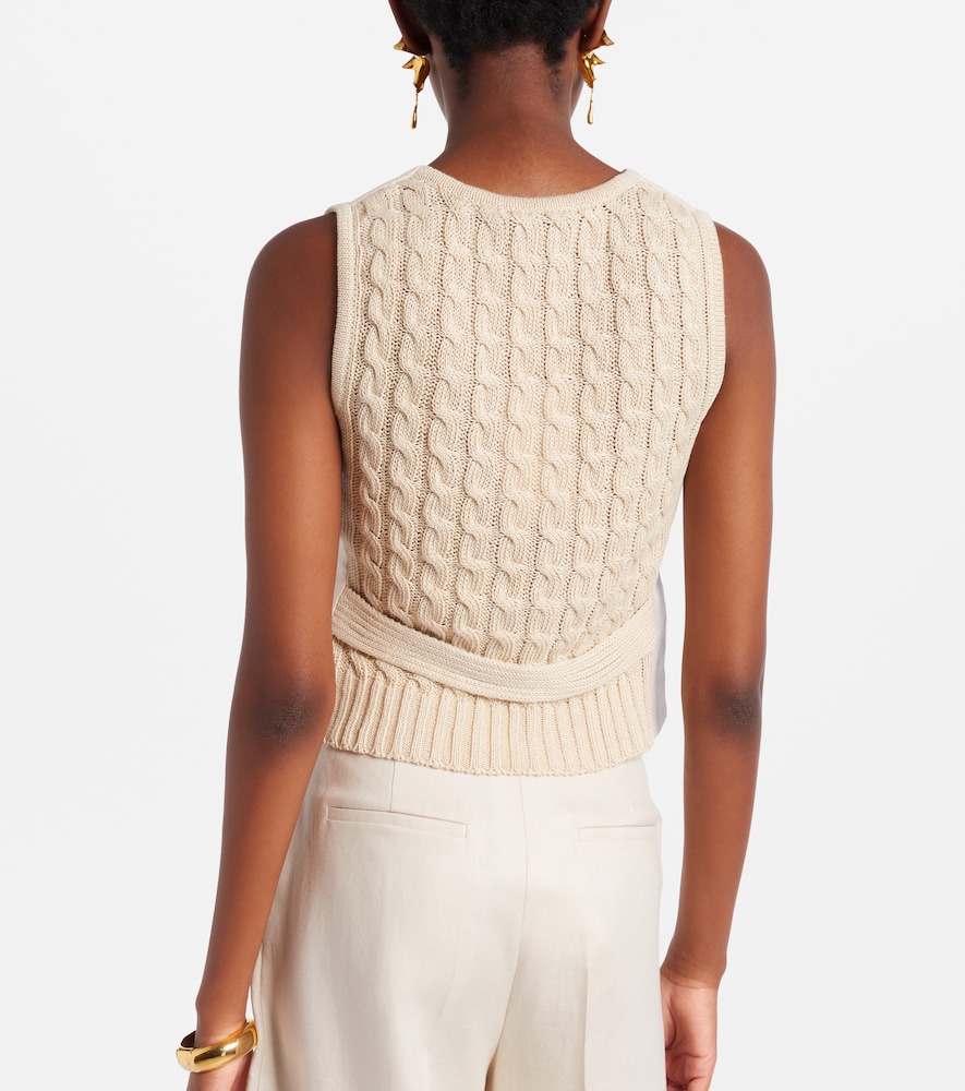 Calibri cable-knit linen vest