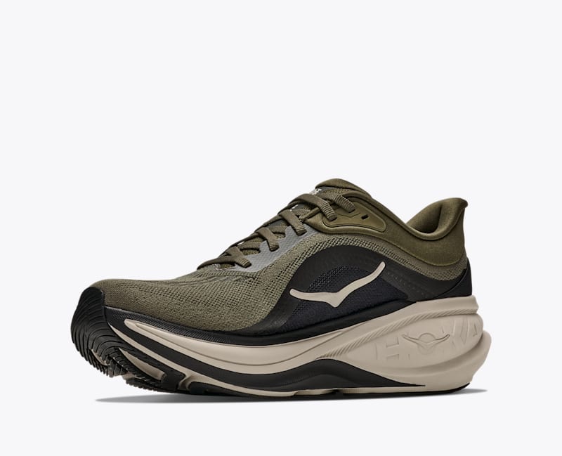 HOKA Men's Clifton PRO Road Running Shoes in Antique Olive/River Rock Grey