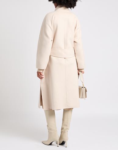Woman Coat Beige Size 2 Virgin Wool, Cashmere