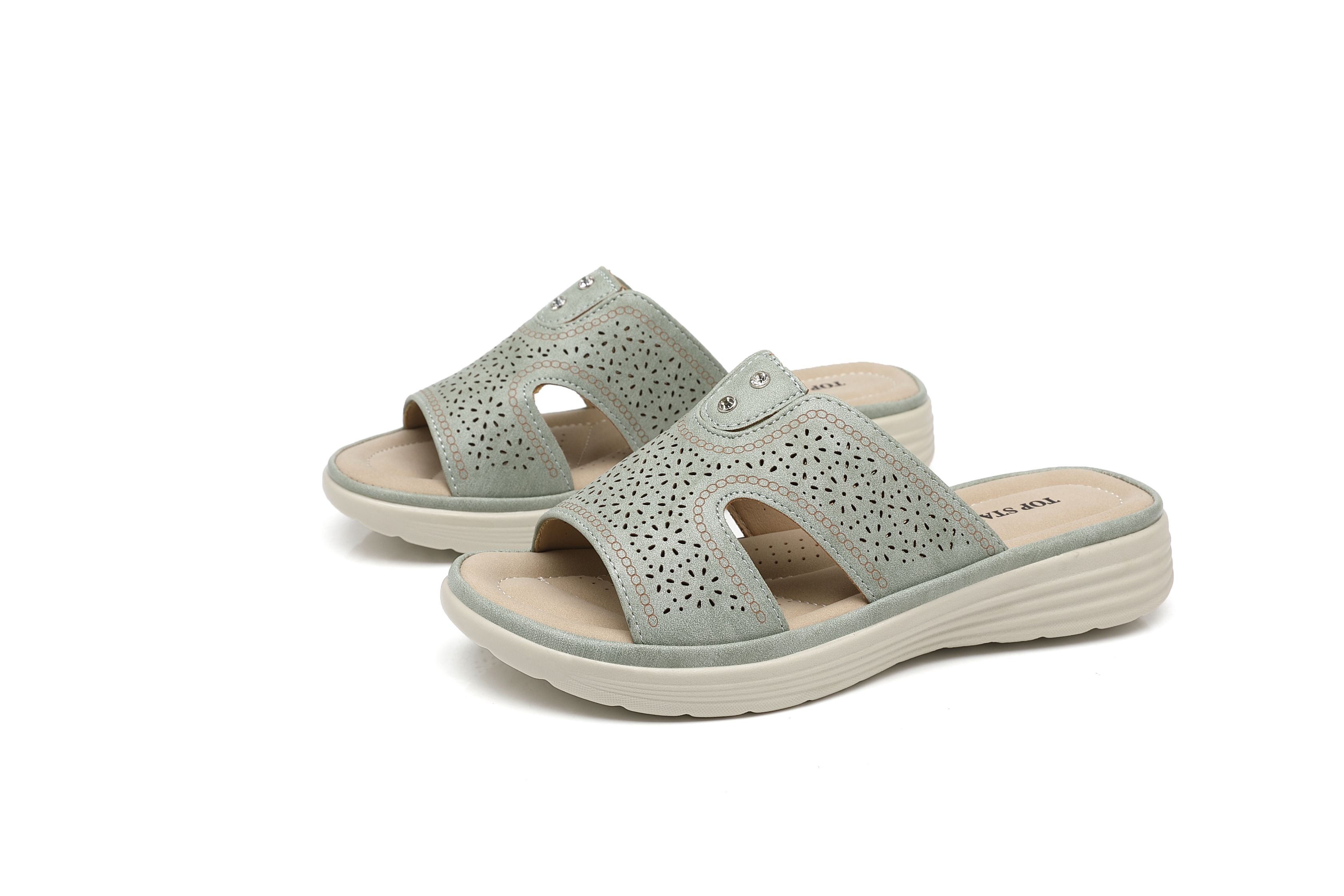 Ivachy Cushioned Cut Out Mule Lightweight Slide Sandals In Green
