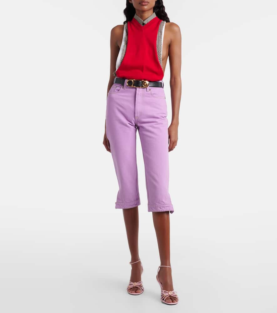 Cotton-blend jersey tank top