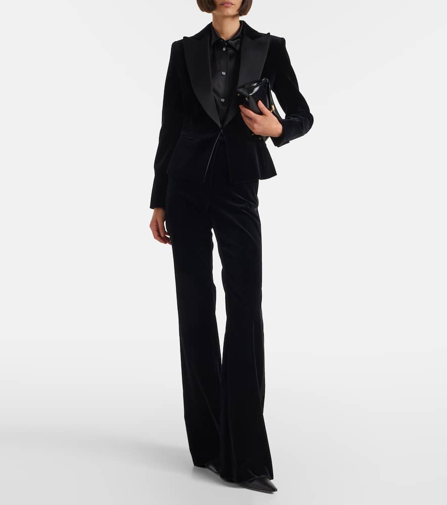 Vetrino cotton velvet flared pants