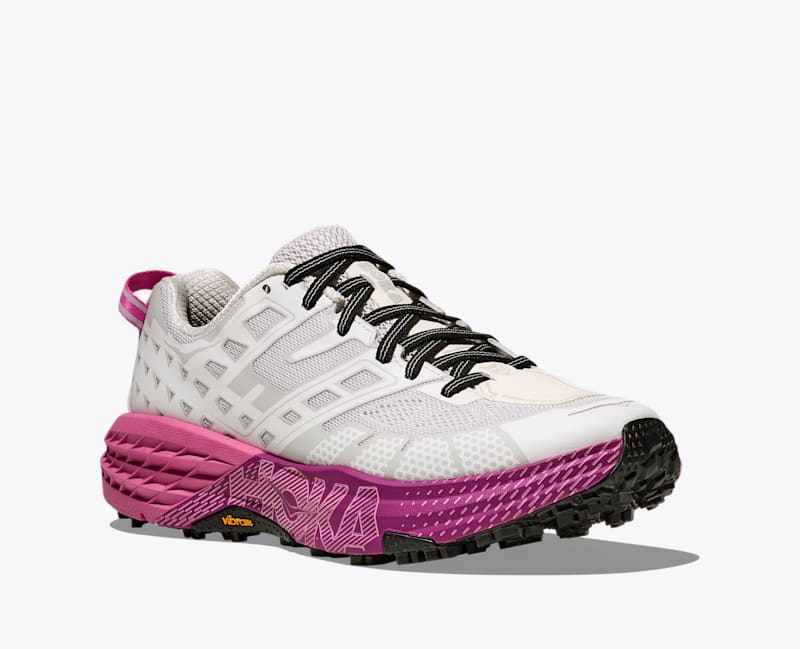 HOKA Speedgoat 2 Shoes in Cosmic Grey/Neon Fuchsia