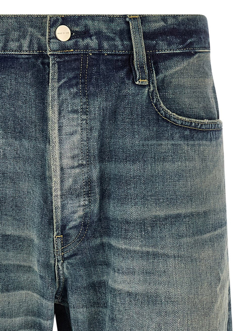Fear Of God - washed denim jeans contrast stitching belt loop