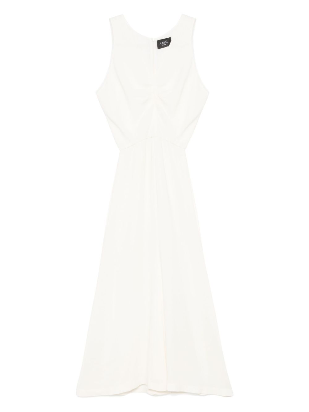 A.M.G. ruched-detailed maxi dress - White
