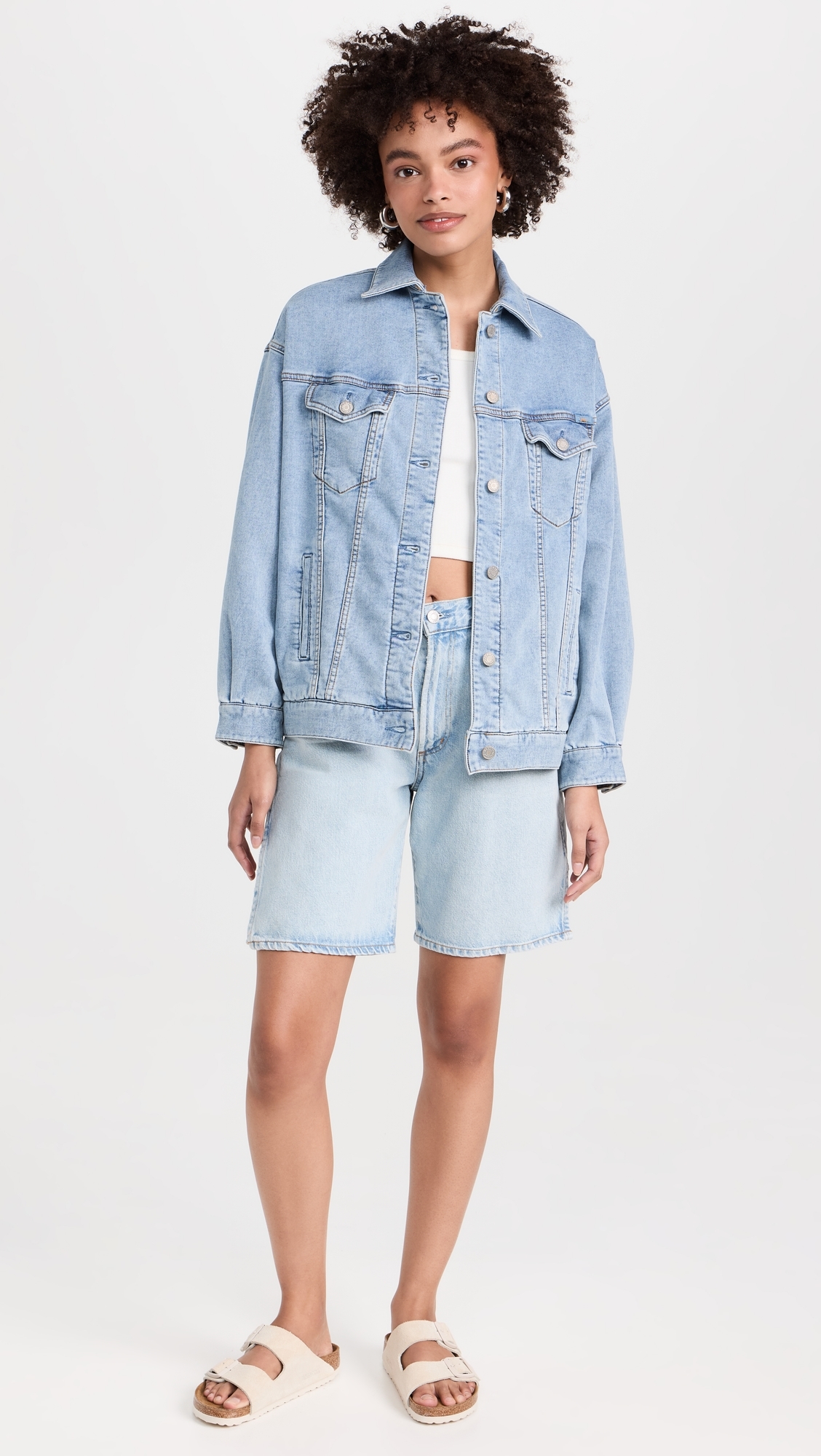 Stretch Terry Trucker Jacket Mid Wash