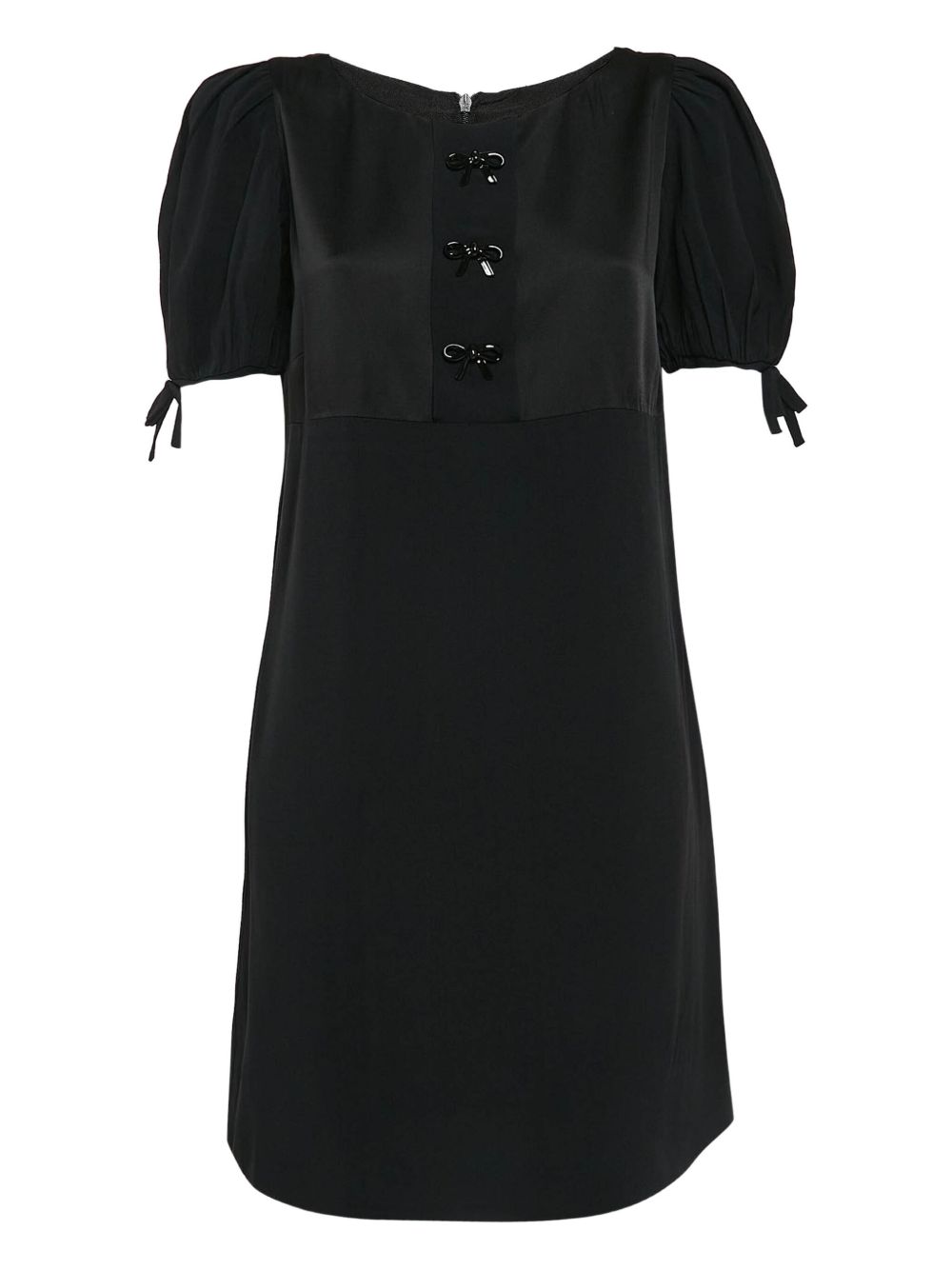 Puff-sleeve mini dress - Black
