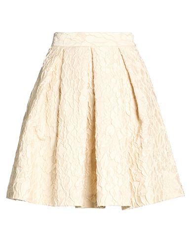 Woman Mini skirt Cream Size 6 Polyester, Polyamide
