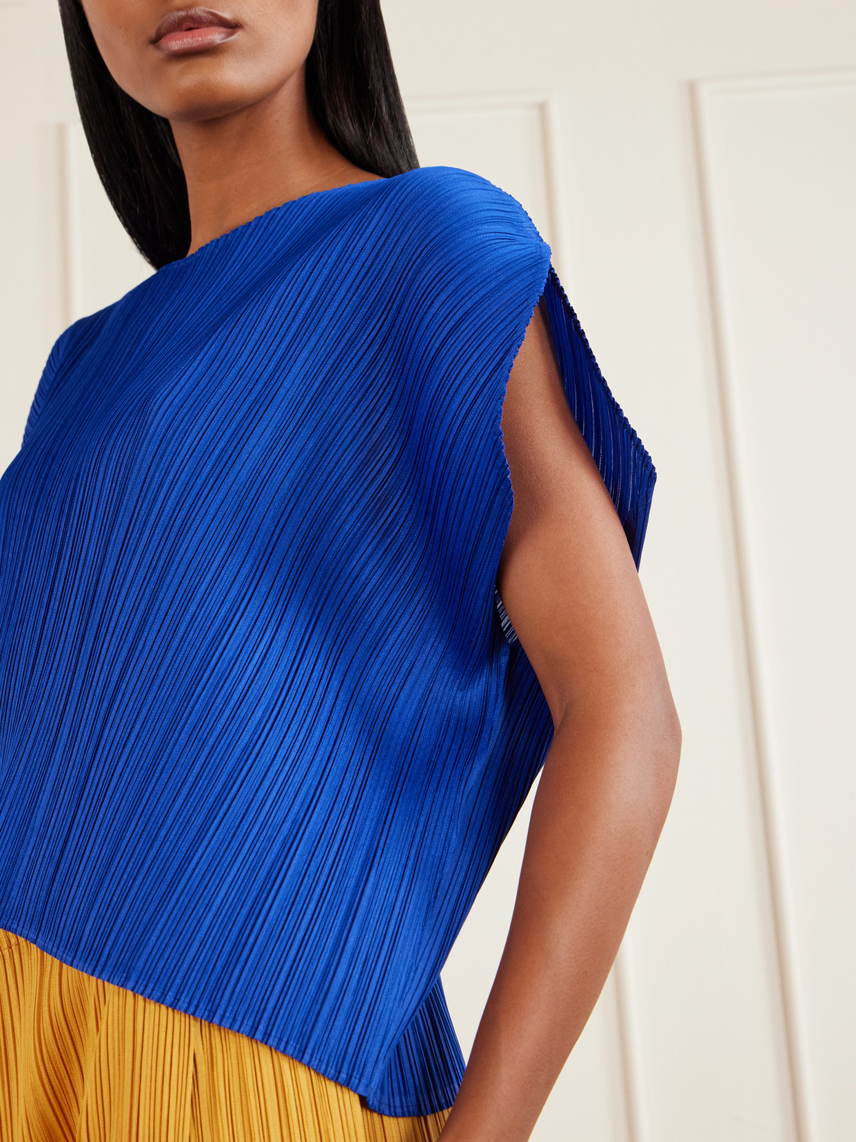 Plissé Blouse - Blue