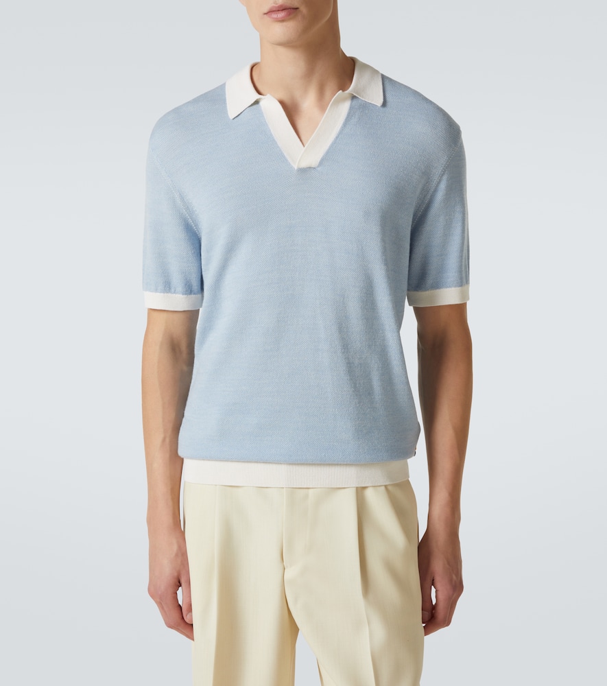 Horton wool and cotton polo shirt