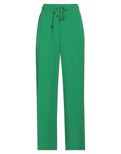 Seventy Venezia Woman Pants Green Size 6 Acetate, Silk