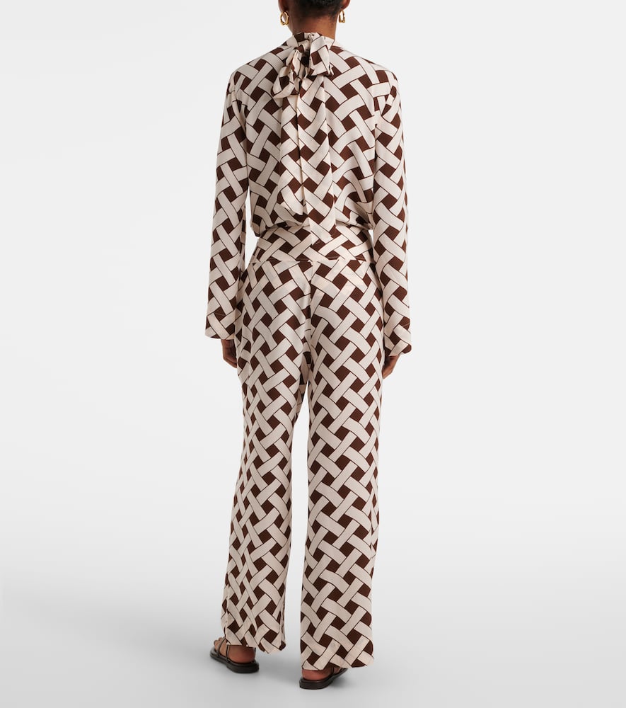 Isotta printed wide-leg pants