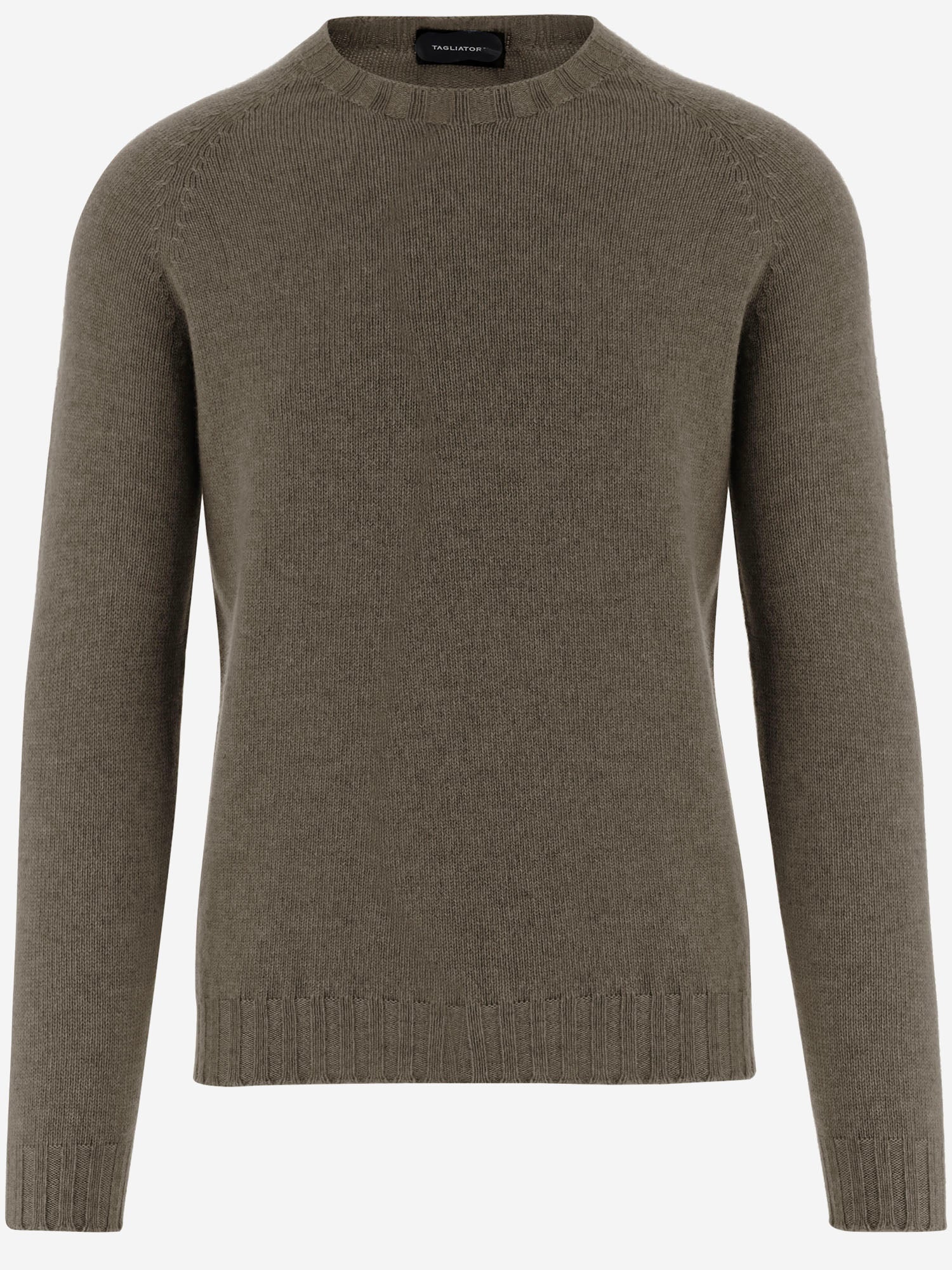 100% Cashmere Crewneck Sweater — Brown