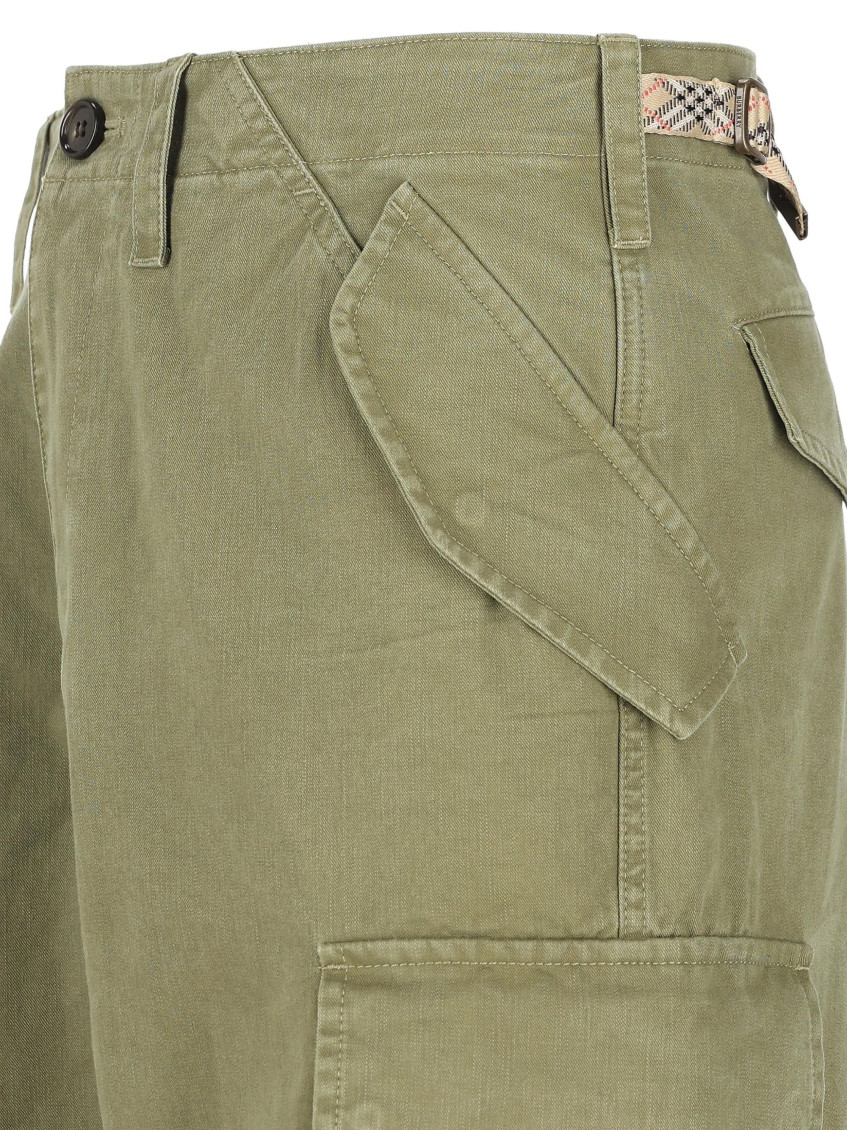 Burberry - cotton cargo trousers adjustable waist design