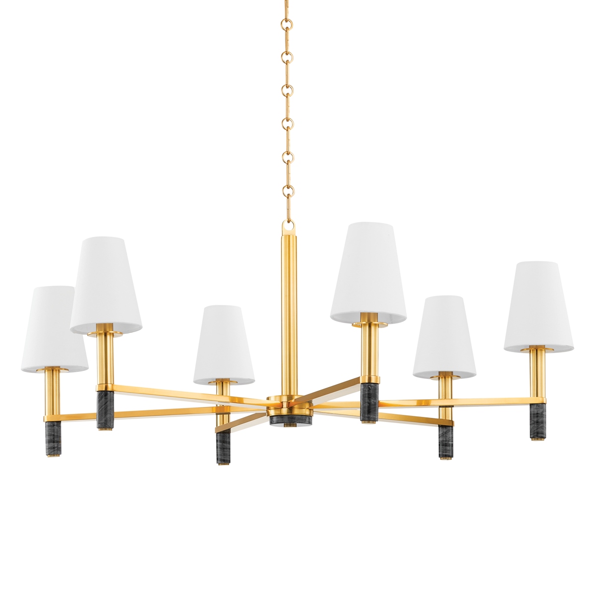 Aged Brass Chandelier from the Montreal Collection