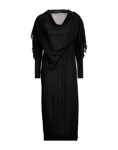 Woman Midi dress Black Size 6 Merino Wool