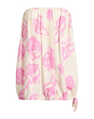 Woman Mini dress Pink Size 4 Linen, Cotton
