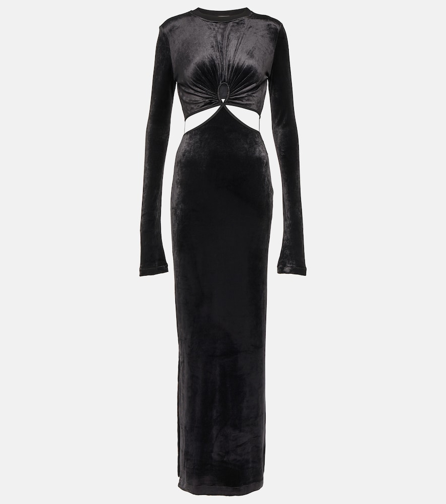 Cutout velvet maxi dress