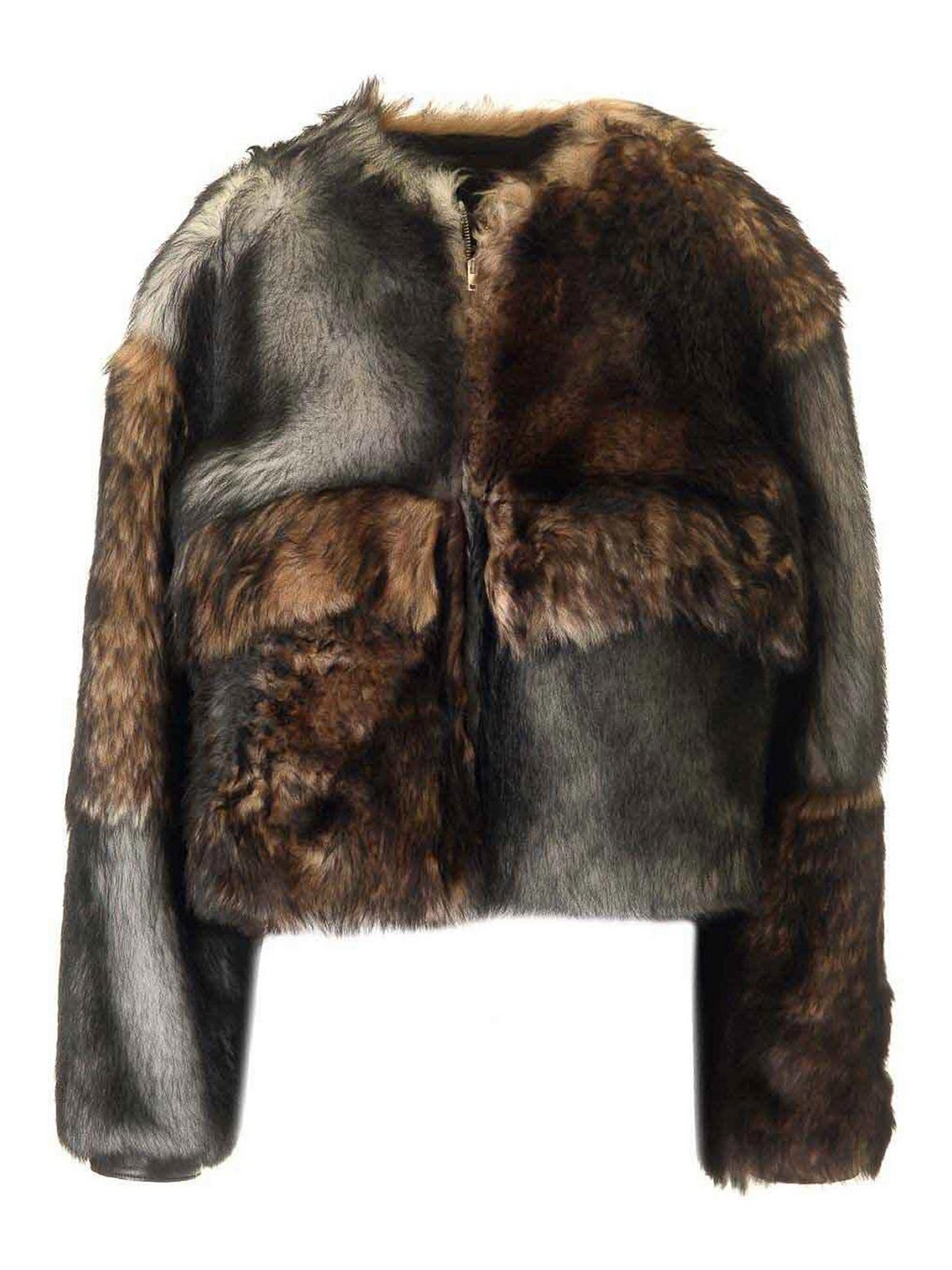 Crewneck Fur Coat