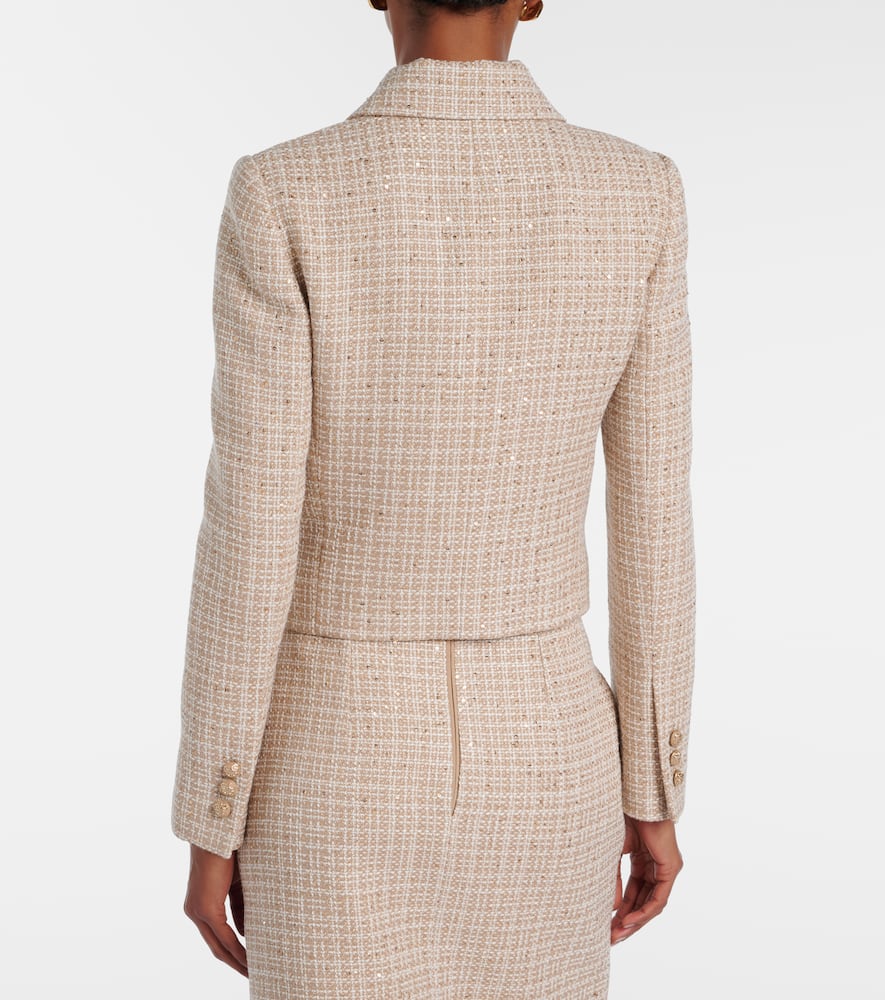 Sequined tweed jacket