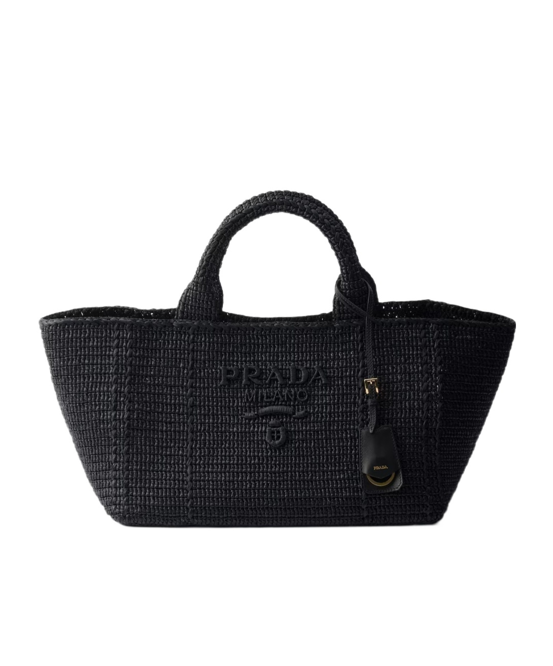 Large crochet tote bag with leather details