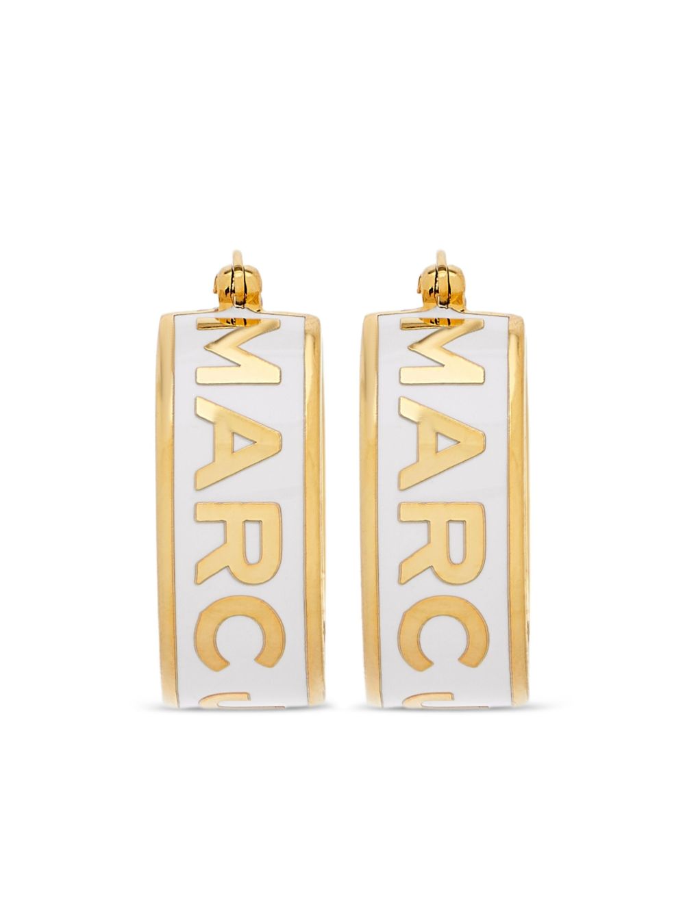 Marc Jacobs The Button Enamel Logo Hoop earrings - Gold