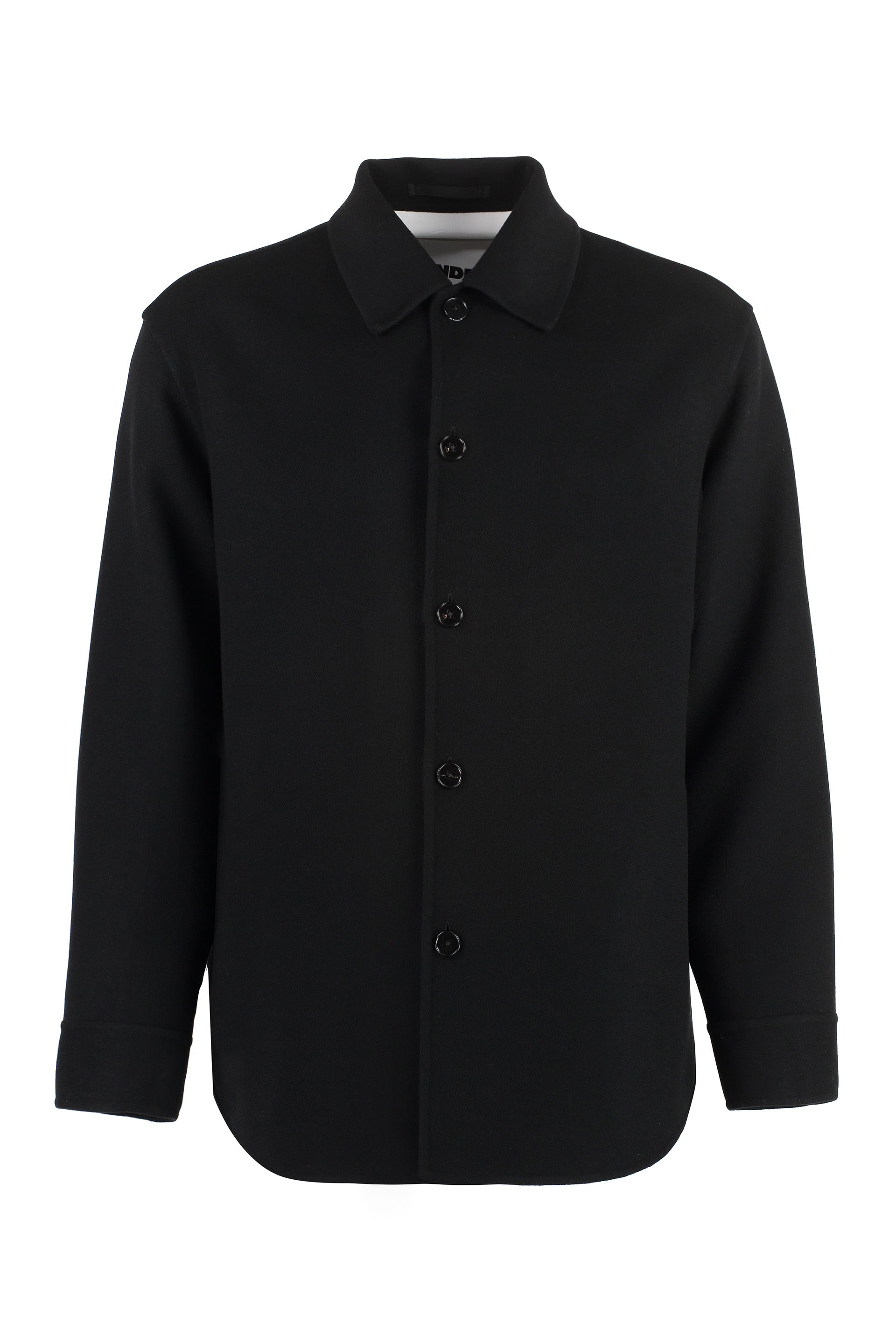 Cashmere Overshirt with Rounded Hem and Pockets