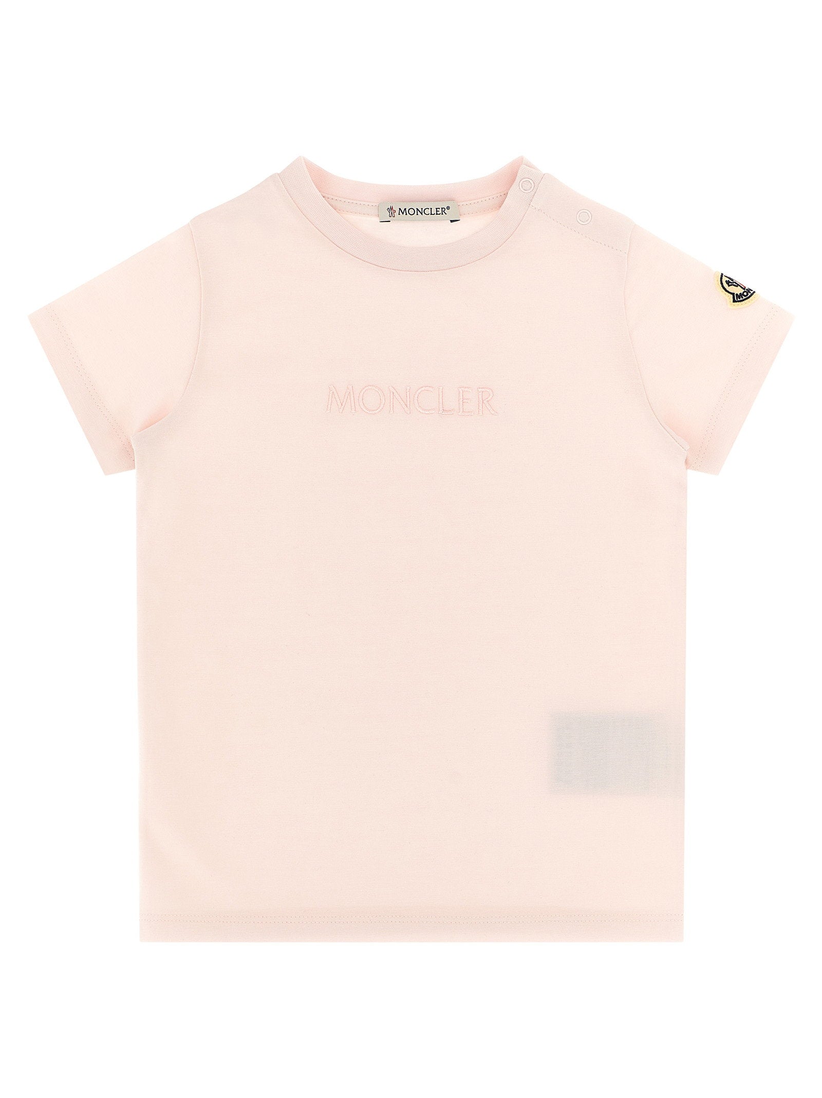 Logo-Embroidered Cotton T-shirt — pink