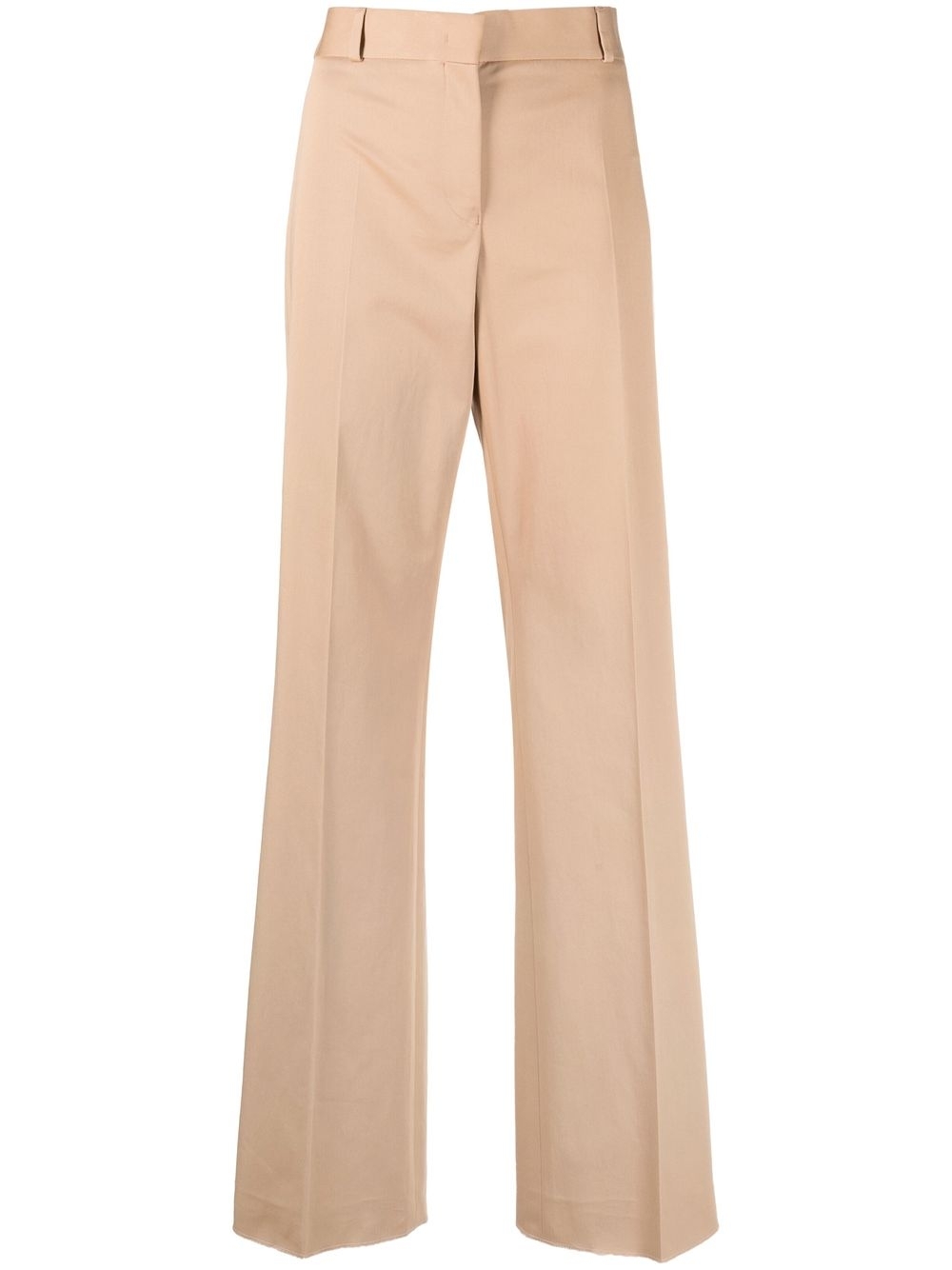 High-waisted straight-leg trousers - Neutrals