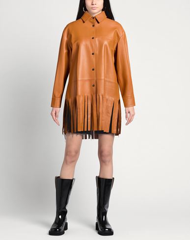 Woman Shirt Tan Size 6 Leather