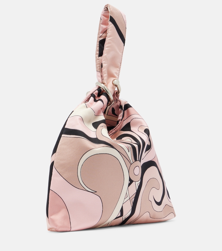Emilio Orchidee silk twill top-handle bag