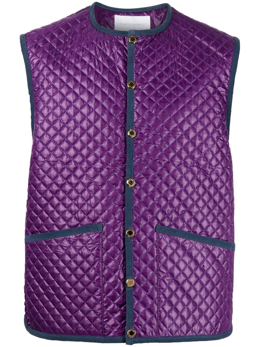 Quilted fitted gilet - Purple