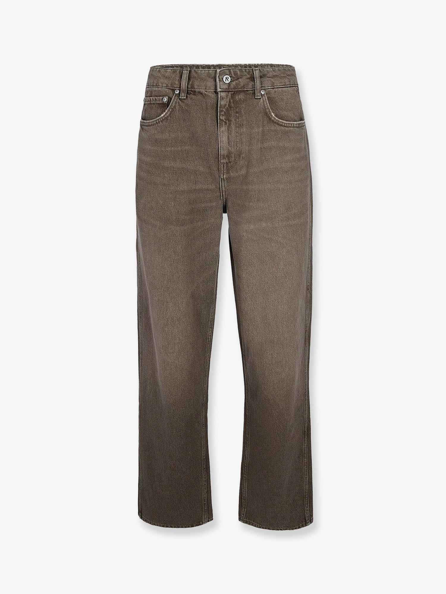 Rewashed Cotton Jeans — Brown