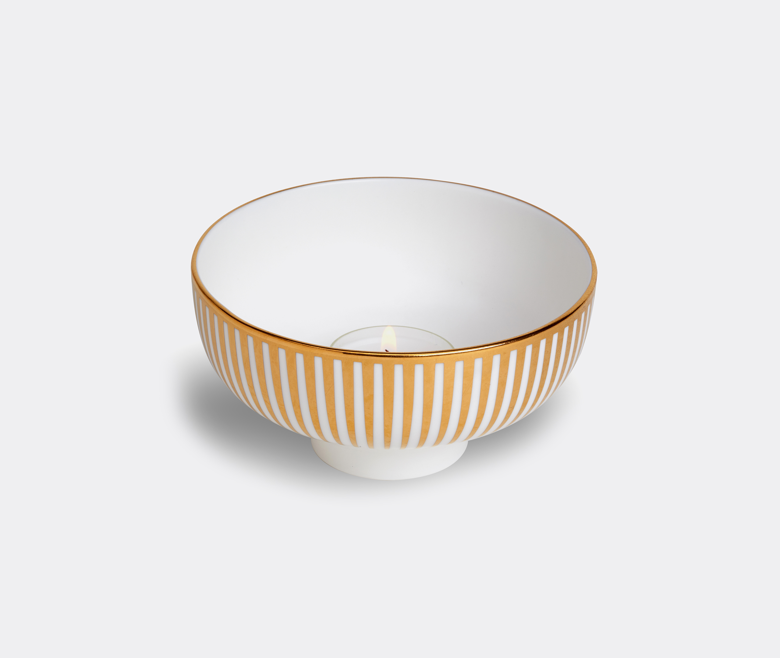 'lustre' Tealight, Gold Stripe