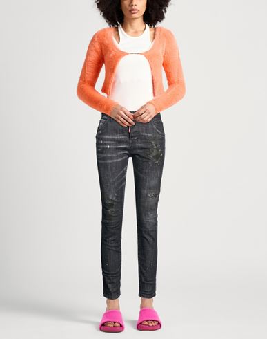 Woman Jeans Black Size 36 Cotton, Elastane