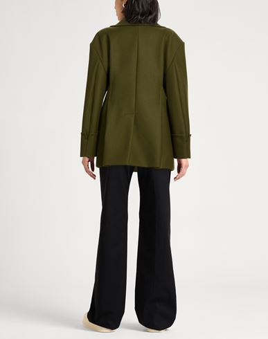 Woman Coat Military green Size 10 Wool, Polyamide