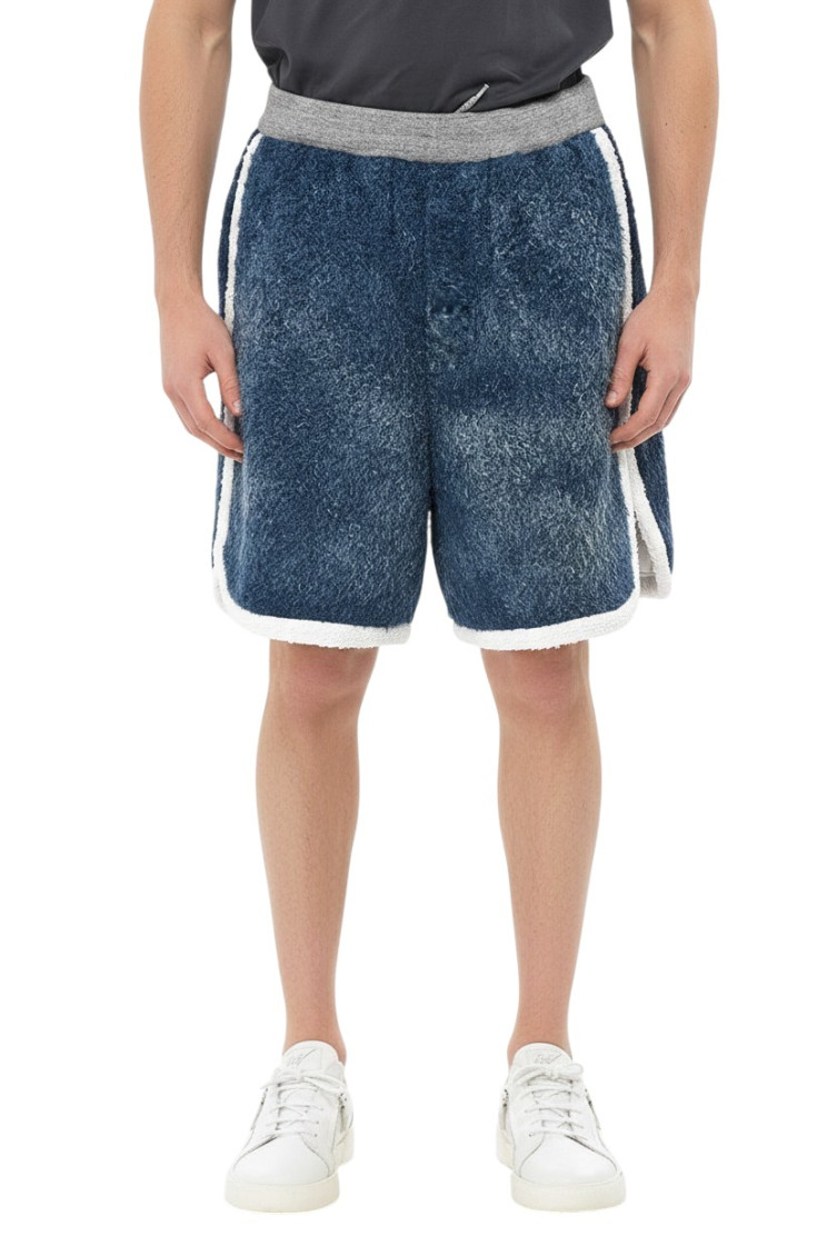 Blue Textured Shorts