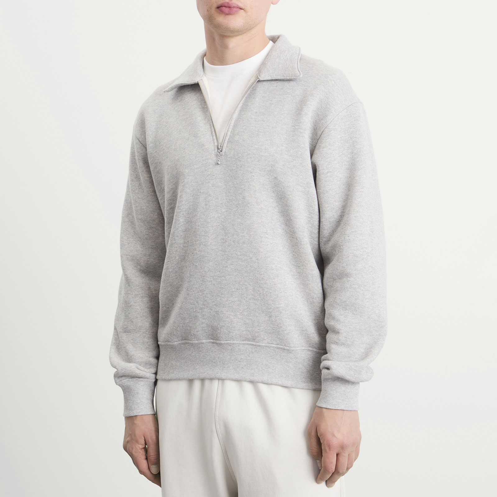 Men's Cotton Wool Quarter Zip Sweatshirt Heather Grey