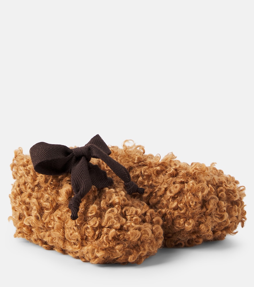 PèPè Baby bow-detail shearling booties