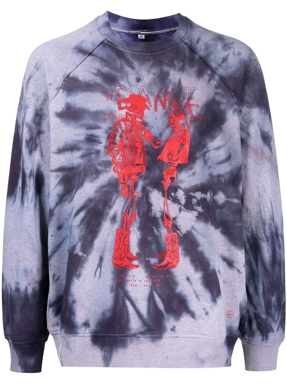 X Hiroshi Fujiwara tie-dye print sweatshirt - Blue
