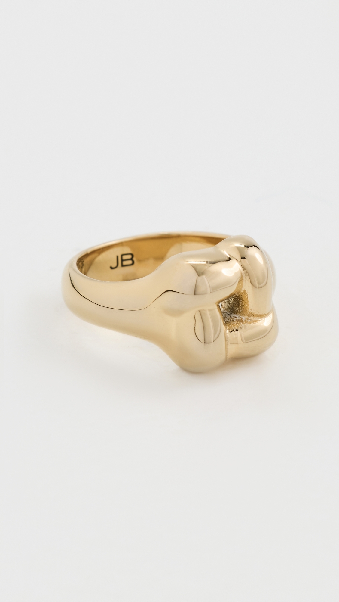 Woven Square Signet Ring High Polish Gold