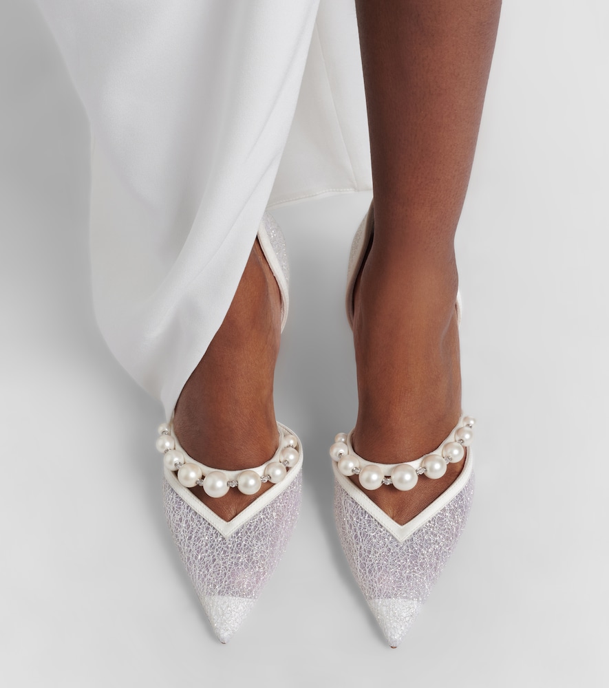 Bridal Aurelie embellished leather pumps