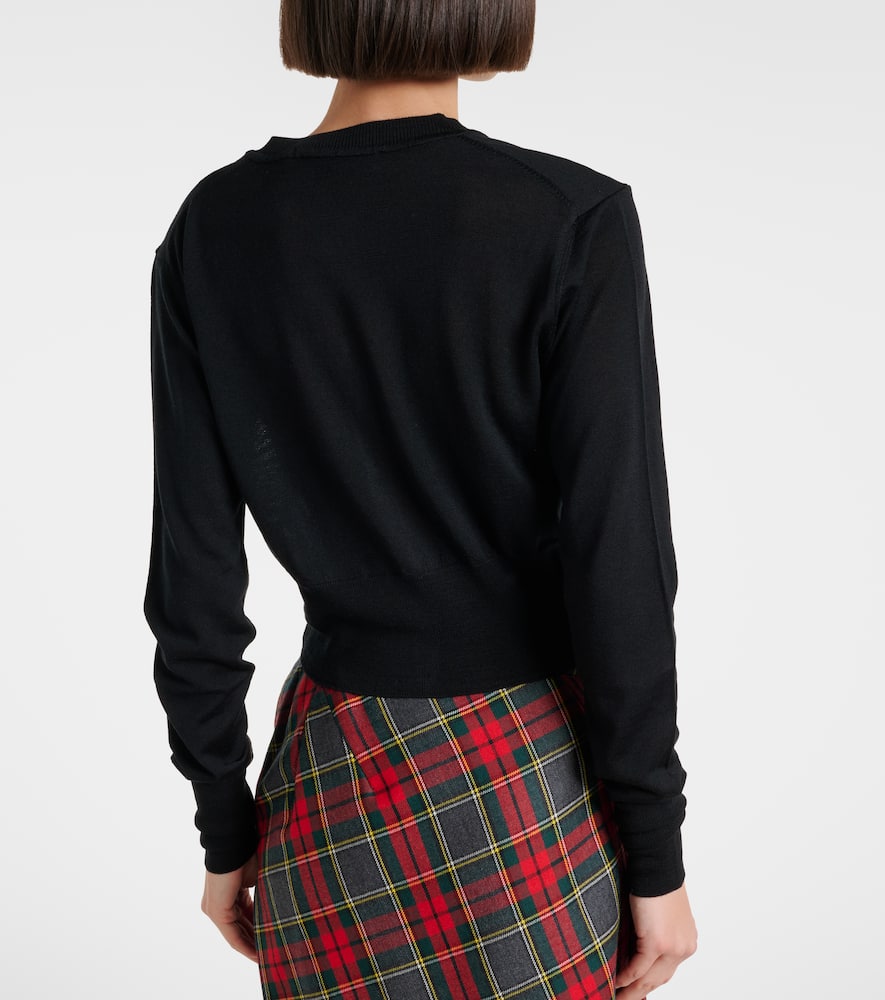 Bea cropped wool and silk cardigan